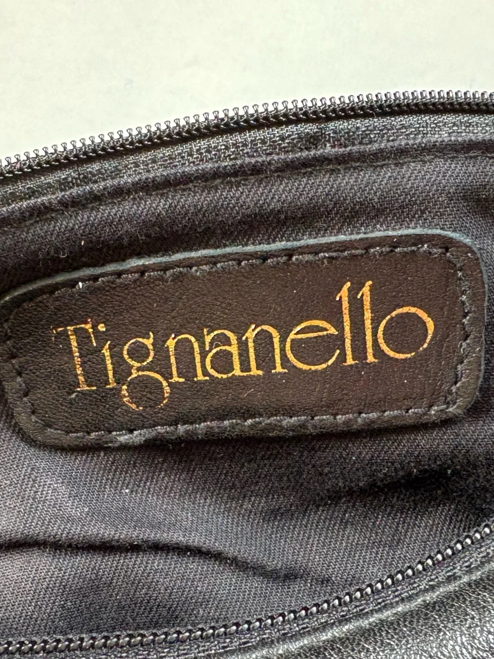 Tignanello - Black Leather Hobo with Gold Hardware